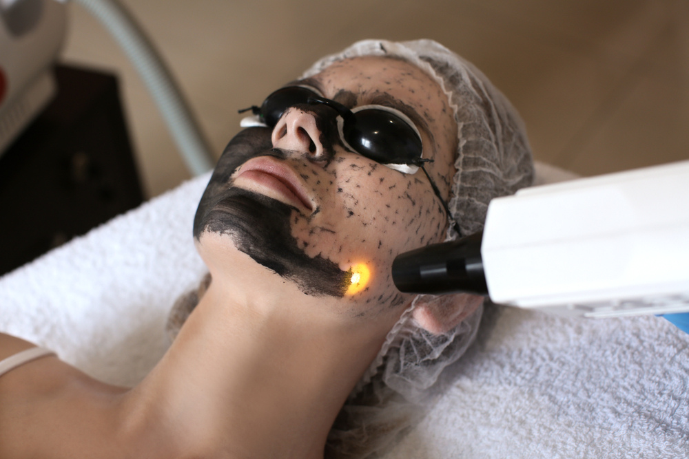 Professional skincare facial treatment in a clinic